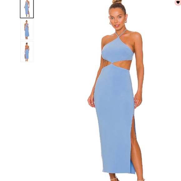 Iris Halter Midi Dress Malibu Blue Medium - Picture 1 of 4